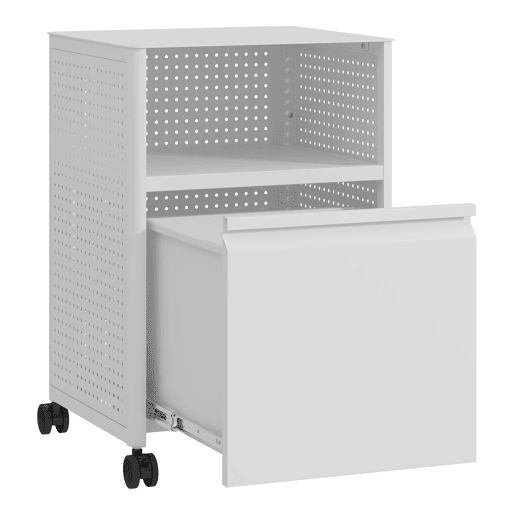 Armário de arquivo com rodízios Velvevn com 1 gaveta aço, 54x 40x36 cm Branco en.casa