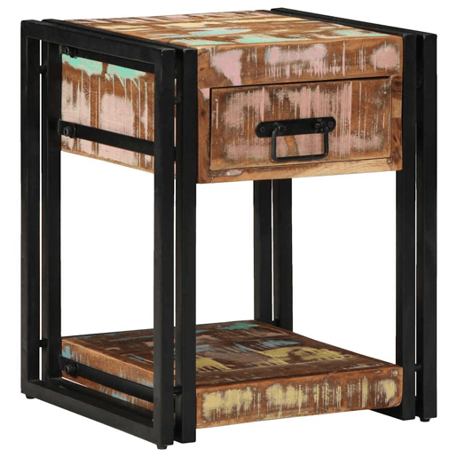 Mesa De Cabeceira - Mesinha De Cabeceira 40 x 40 x 50 cm Madeira recuperada maciça