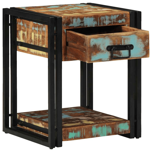 Mesa De Cabeceira - Mesinha De Cabeceira 40 x 40 x 50 cm Madeira recuperada maciça