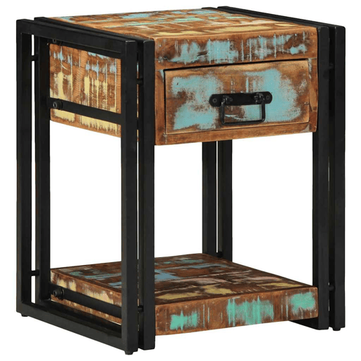 Mesa De Cabeceira - Mesinha De Cabeceira 40 x 40 x 50 cm Madeira recuperada maciça