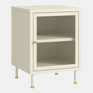 Armário lateral Lindau porta de vidro 56x40x40 cm branco creme en.casa