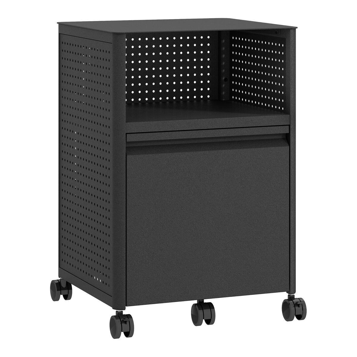 Archivador con ruedas velvevn 1 cajón acero 54x40x36cm - negro [en.casa]