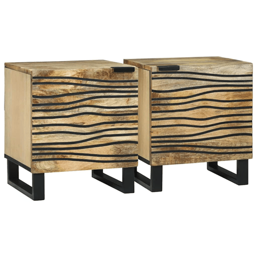Lote de 2 Mesa De Cabeceira Mesinha De Cabeceira - Castanho 40 x 33 x 46 cm