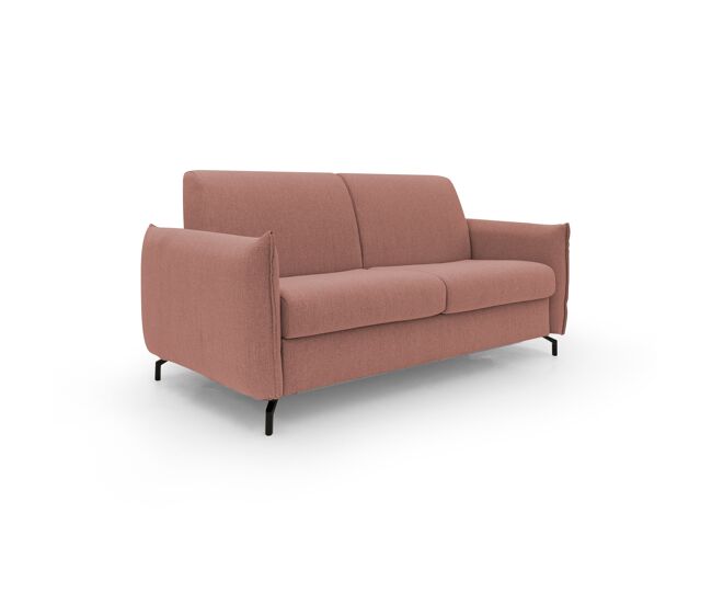 Scarlet sofá cama convertible en tejido mixto de algodón impermeable 215 cm (mat.160x197) salmón