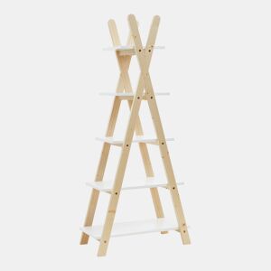 Estante Vanlilu em forma de A pino145x65x32 cm naturalbranco en.casa