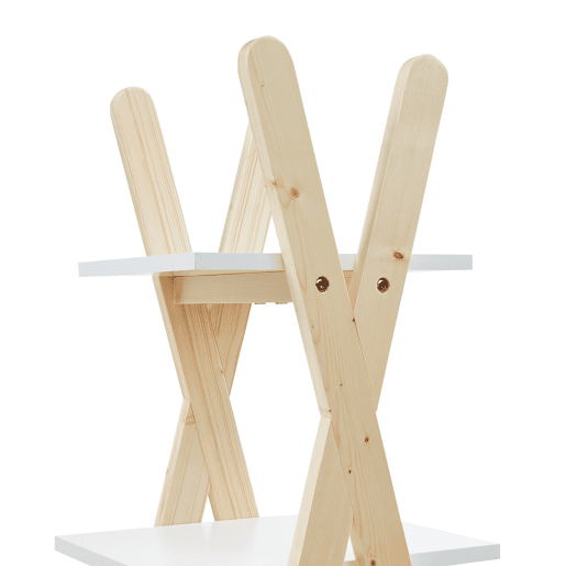 Estante Vanlilu em forma de A pino145x65x32 cm naturalbranco en.casa