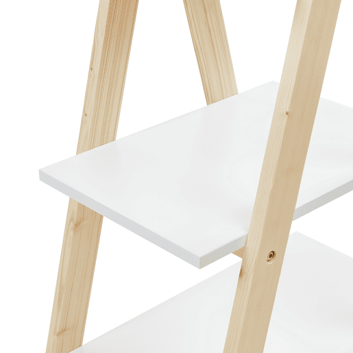 Estante Vanlilu em forma de A pino145x65x32 cm naturalbranco en.casa
