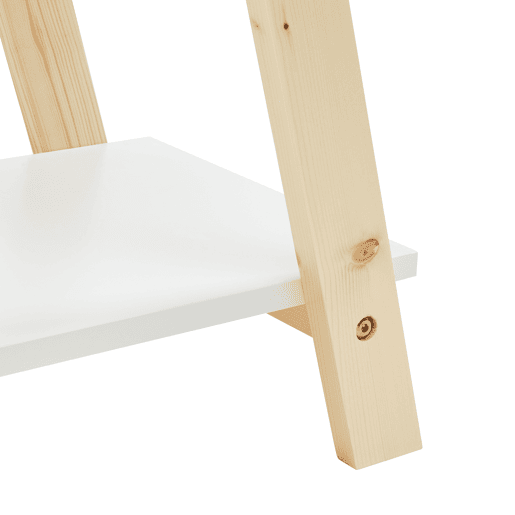 Estante Vanlilu em forma de A pino145x65x32 cm naturalbranco en.casa