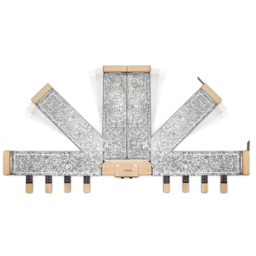 Raclette WOD362 Hkoenig com base giratória 180°, chapas de pedra e design em madeira natural, 1400u202FW