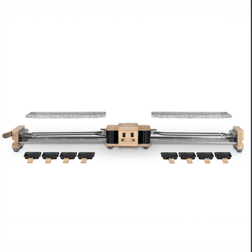 Raclette WOD362 Hkoenig com base giratória 180°, chapas de pedra e design em madeira natural, 1400u202FW