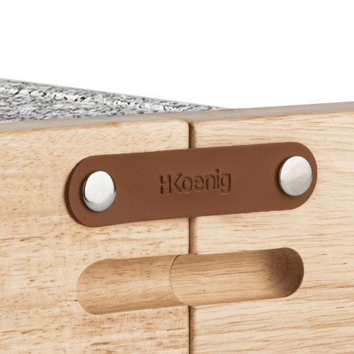 Raclette WOD362 Hkoenig com base giratória 180°, chapas de pedra e design em madeira natural, 1400u202FW