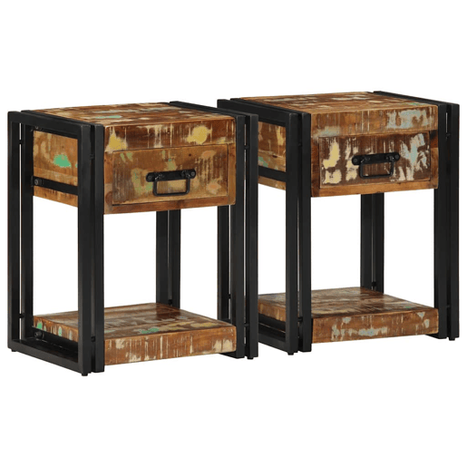 Lote de 2 Mesa De Cabeceira - Mesinha De Cabeceira com gaveta 40 x 35 x 50 cm