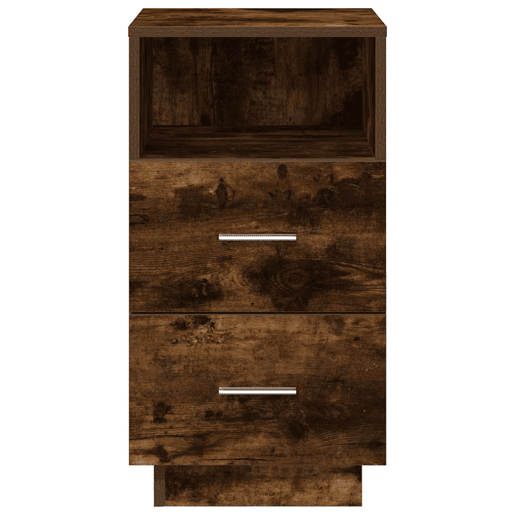 Lote de 2 Mesa De Cabeceira - Mesinha De Cabeceira com 2gavetas 36x36x68 cm carvalho fumado