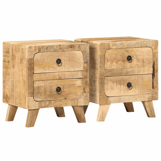 Lote de 2 Mesas De Cabeceira Mesinhas De Cabeceira - 40x32x46 cm mangueira áspera maciça