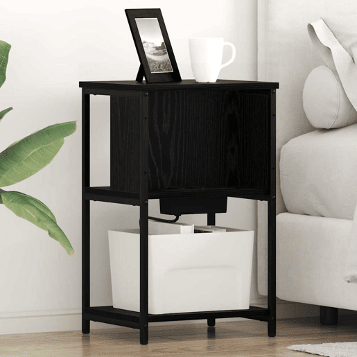 Mesa De Cabeceira - Mesinha De Cabeceira Carvalho preto 38 x 31 x 61 cm