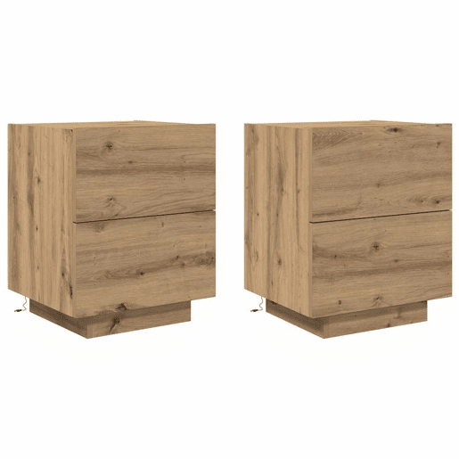 Lote de 2 Mesa De Cabeceira - Mesinha De Cabeceira com gaveta carvalho artisiano 45 x 40 x 55 cm