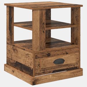 Mesa De Cabeceira - Mesinha De Cabeceira com gaveta Madeira antiga 50 x 50 x 60 cm
