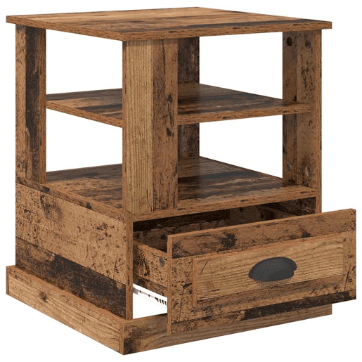 Mesa De Cabeceira - Mesinha De Cabeceira com gaveta Madeira antiga 50 x 50 x 60 cm