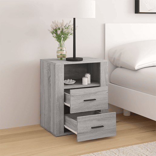 Mesa De Cabeceira Mesinha De Cabeceira - 50x36x60 cm derivados madeira cinzento sonoma