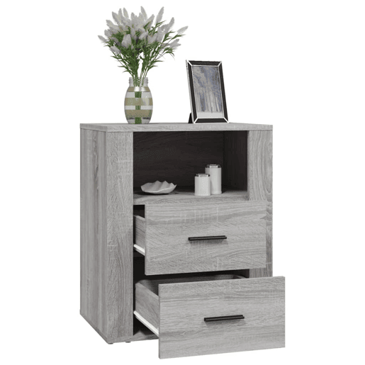 Mesa De Cabeceira Mesinha De Cabeceira - 50x36x60 cm derivados madeira cinzento sonoma