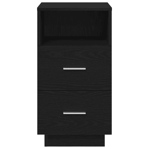 Lote de 2 Mesa De Cabeceira - Mesinha De Cabeceira com 2 gavetas 36x36x68 cm preto