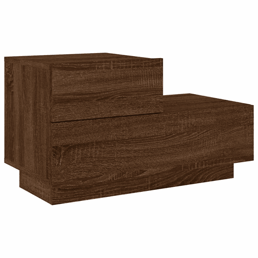 Mesa De Cabeceira - Mesinha De Cabeceira com luzes LED 70x36x40,5 cm carvalho castanho