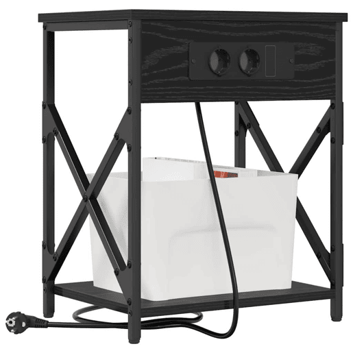 Mesa De Cabeceira - Mesinha De Cabeceira Carvalho preto 41 x 31 x 51 cm