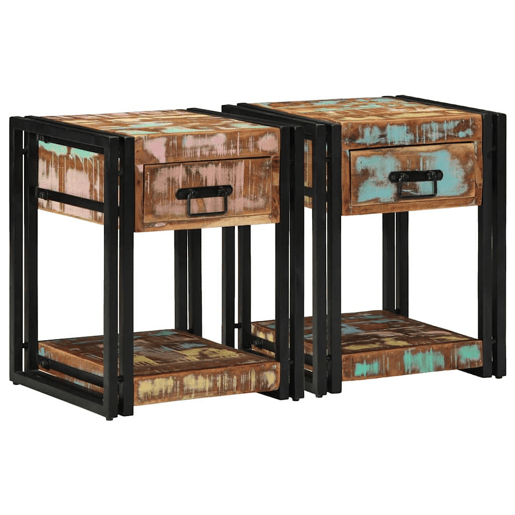 Lote de 2 Mesa De Cabeceira - Mesinha De Cabeceira com gaveta 40 x 40 x 50 cm