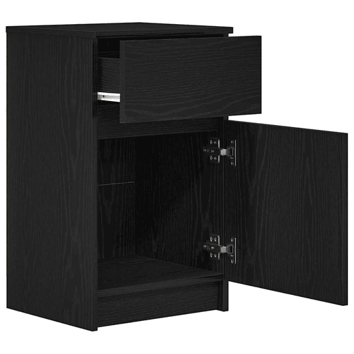 Lote de 2 Mesas De Cabeceira Mesinhas De Cabeceira - 39x35x65 cm derivados de madeira preto