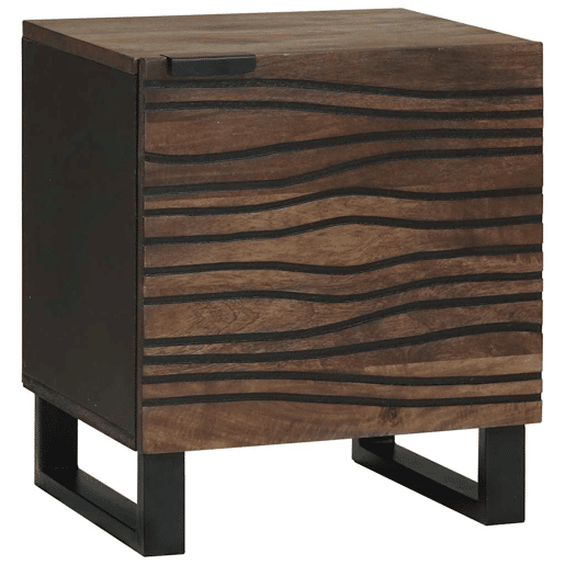 Mesa De Cabeceira - Mesinha De Cabeceira Nogueira 40 x 33 x 46 cm