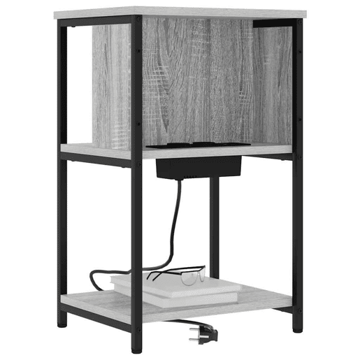 Mesa De Cabeceira - Mesinha De Cabeceira Sonoma cinzento 38 x 31 x 61 cm