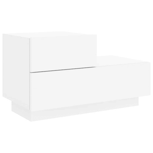 Mesa De Cabeceira - Mesinha De Cabeceira com luzes LED 70x36x40,5 cm branco