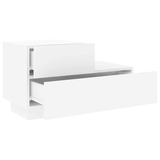 Mesa De Cabeceira - Mesinha De Cabeceira com luzes LED 70x36x40,5 cm branco