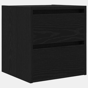Mesa De Cabeceira De Parede Mesinha De Cabeceira - 38x34x40 cm carvalho preto