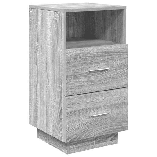 Lote de 2 Mesa De Cabeceira - Mesinha De Cabeceira com 2gavetas 36x36x68 cm cinzento sonoma