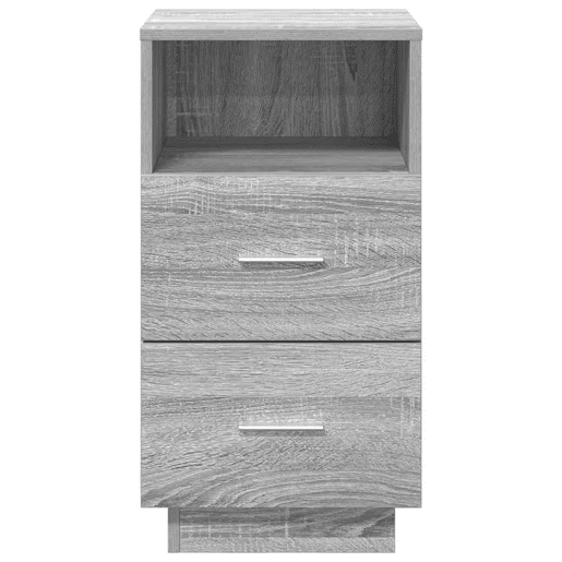 Lote de 2 Mesa De Cabeceira - Mesinha De Cabeceira com 2gavetas 36x36x68 cm cinzento sonoma