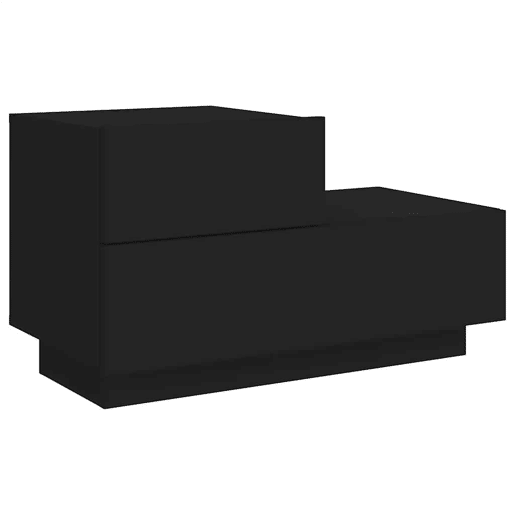 Mesa De Cabeceira - Mesinha De Cabeceira com luzes LED 70x36x40,5 cm preto