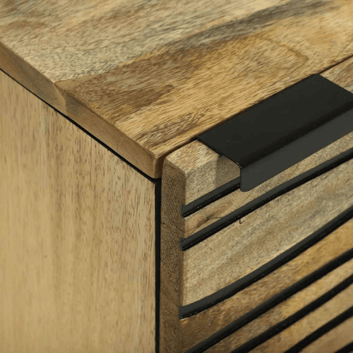 Mesa De Cabeceira - Mesinha De Cabeceira Marrom e Preto 40 x 33.5 x 46 cm