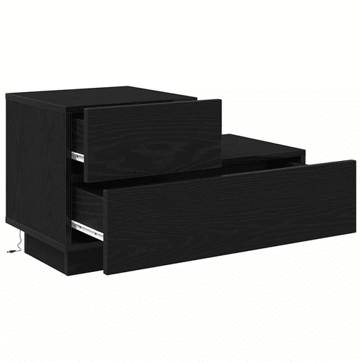 Mesa De Cabeceira Mesinha De Cabeceira - Carvalho preto 70 x 36 x 40.5 cm Madeira processada