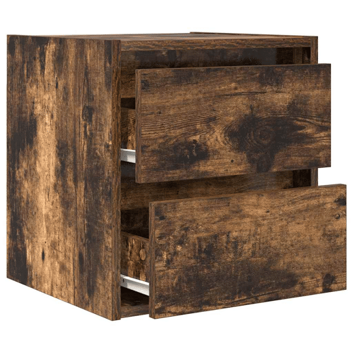 Mesa De Cabeceira De Parede Mesinha De Cabeceira - 38x34x40 cm cor carvalho fumado