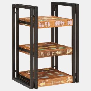 Mesa De Cabeceira - Mesinha De Cabeceira Castanho e preto Madeira Sólida Reclamada