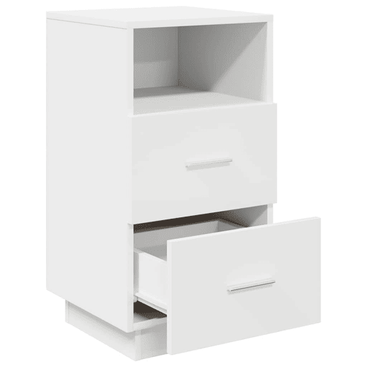 Lote de 2 Mesa De Cabeceira - Mesinha De Cabeceira com 2 gavetas 36x36x68 cm branco