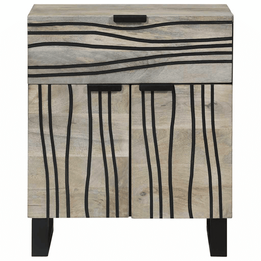 Mesa De Cabeceira - Mesinha De Cabeceira com gaveta Branco e preto 50 x 33 x 60 cm