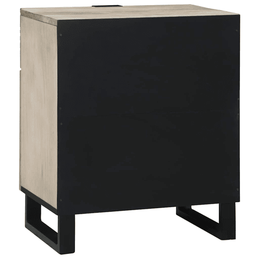Mesa De Cabeceira - Mesinha De Cabeceira com gaveta Branco e preto 50 x 33 x 60 cm