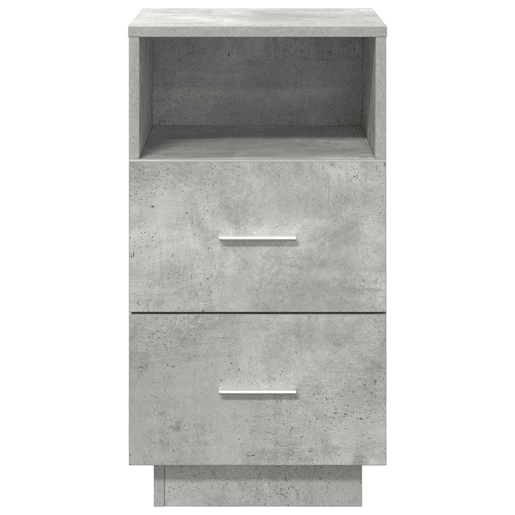 Lote de 2 Mesa De Cabeceira - Mesinha De Cabeceira c 2gavetas 36x36x68 cm cinzento cimento