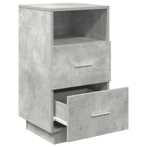 Lote de 2 Mesa De Cabeceira - Mesinha De Cabeceira c 2gavetas 36x36x68 cm cinzento cimento