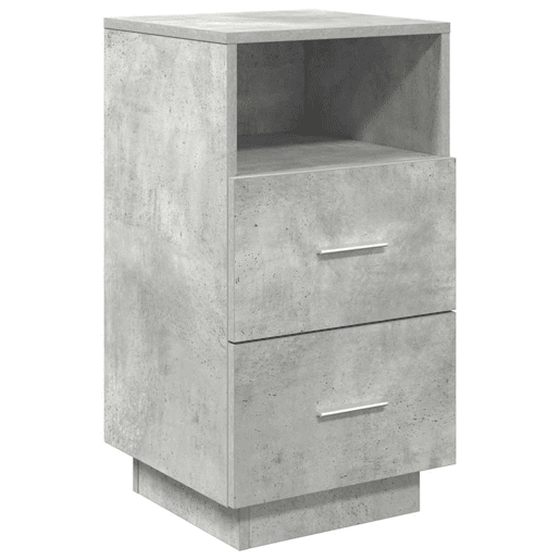Lote de 2 Mesa De Cabeceira - Mesinha De Cabeceira c 2gavetas 36x36x68 cm cinzento cimento