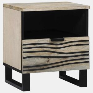 Lote de 2 Mesa De Cabeceira - Mesinha De Cabeceira Branco e preto 40 x 33 x 46 cm