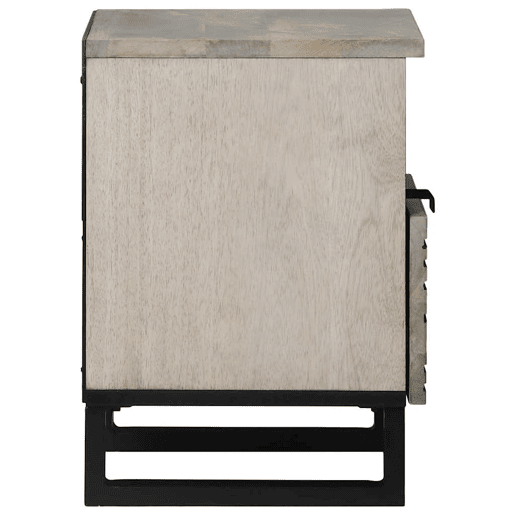 Lote de 2 Mesa De Cabeceira - Mesinha De Cabeceira Branco e preto 40 x 33 x 46 cm