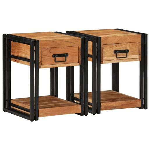 Lote de 2 Mesa De Cabeceira - Mesinha De Cabeceira com gaveta 40 x 40 x 50 cm